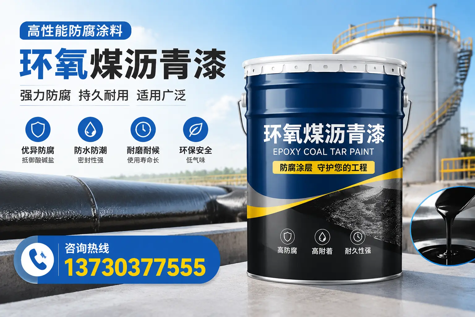环氧煤沥青漆的耐久性分析，适合阜平的使用场景